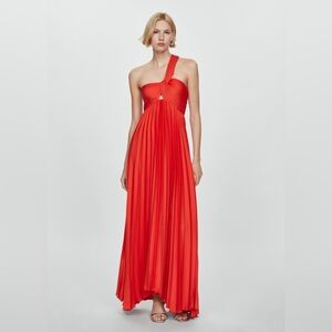 Mango Asymmetrical pleated dress
